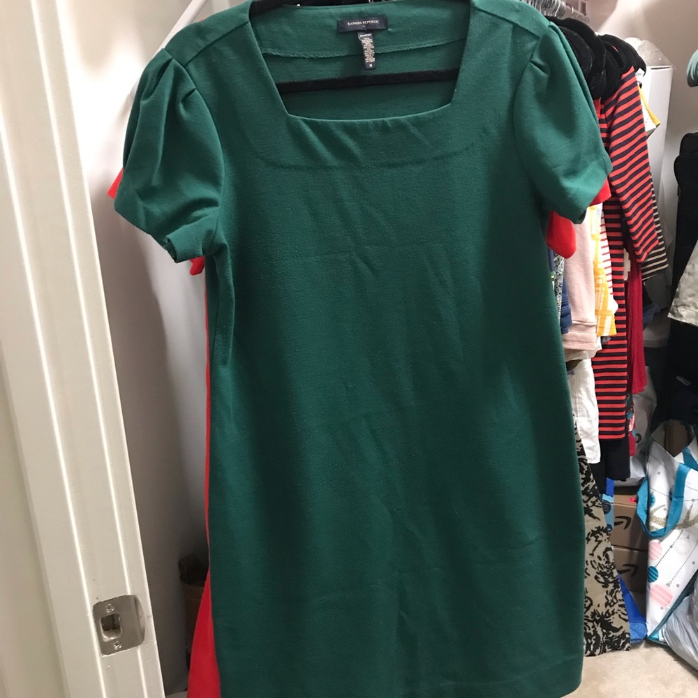 Dark green stretchy Banana Republic dress